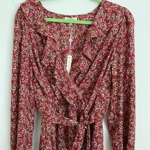 Max Studio Peplum Wrap Top